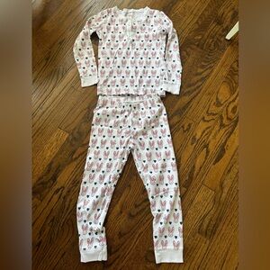 Roller Rabbit Girls bunny navy heart pajamas size 8 years like new!